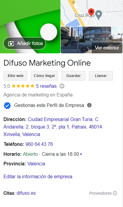 ficha de Google de empresa tendencia seo 2024